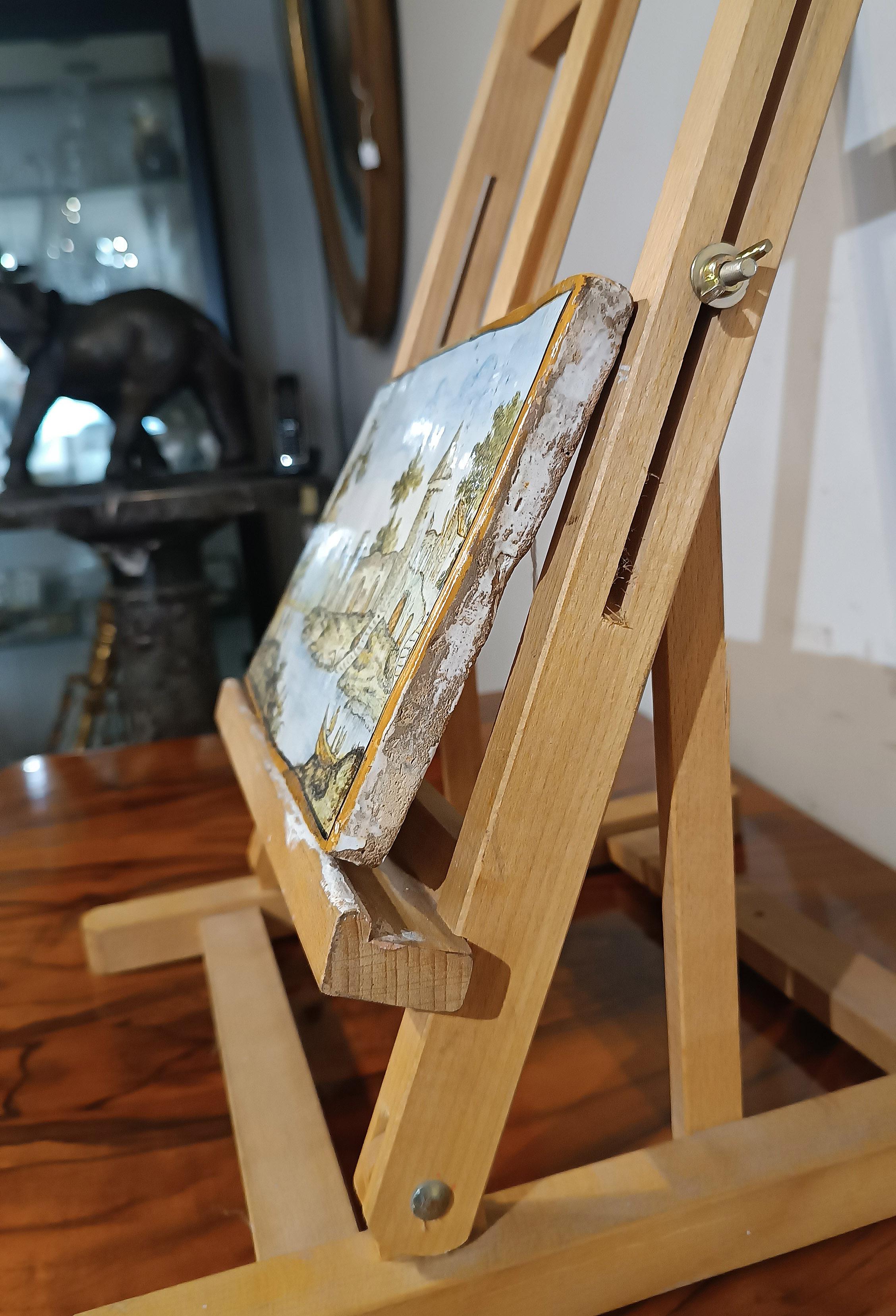 LATE 17th CENTURY CASTELLI MAJOLICA PLAQUE en venta 2