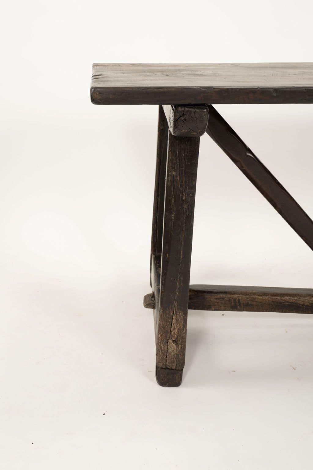 Iron Late 17th Century Catalan Oak Console Table or Writing Desk