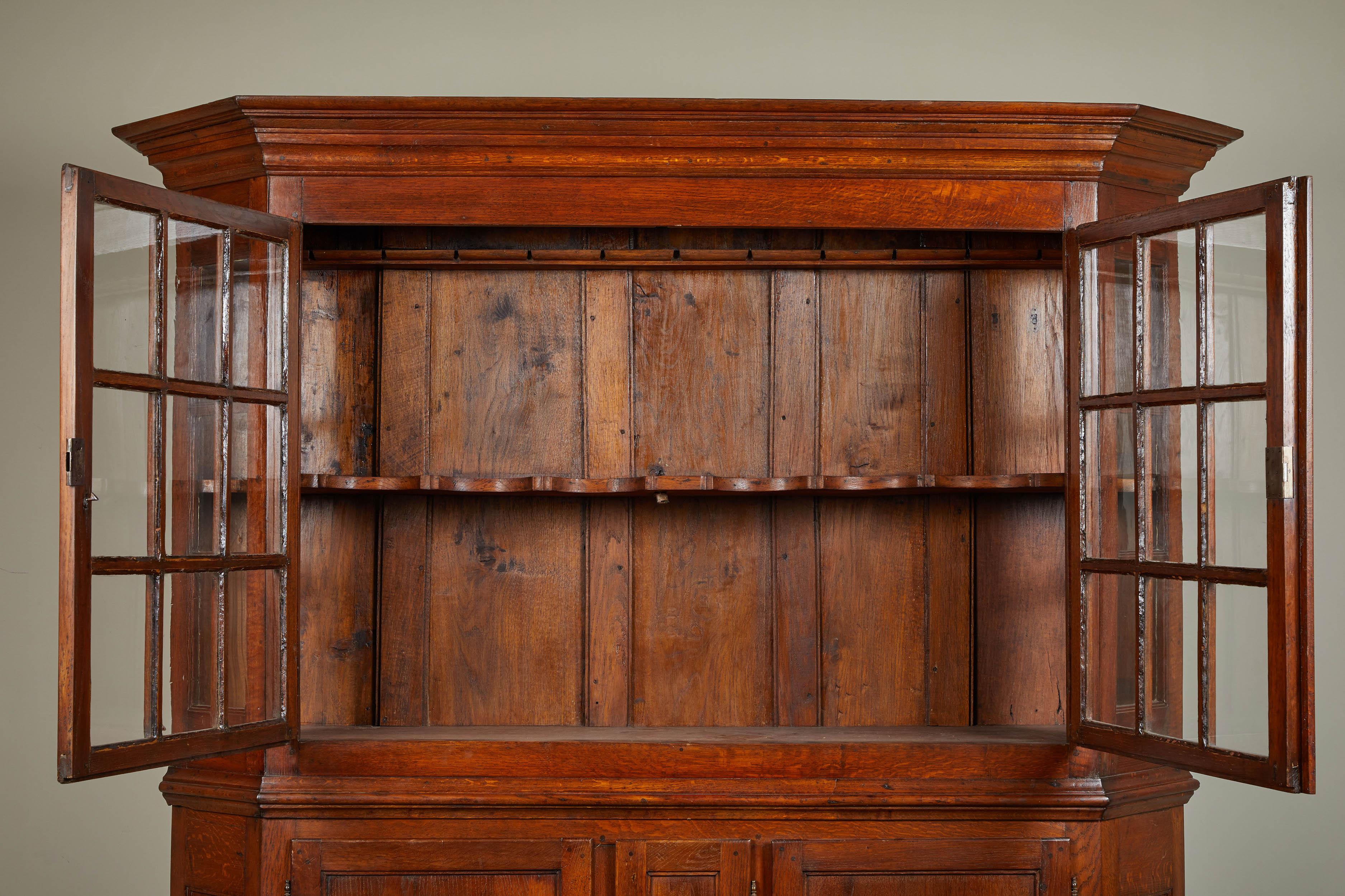 Late 17th Century Danish Baroque Oak Display Cabinet 4