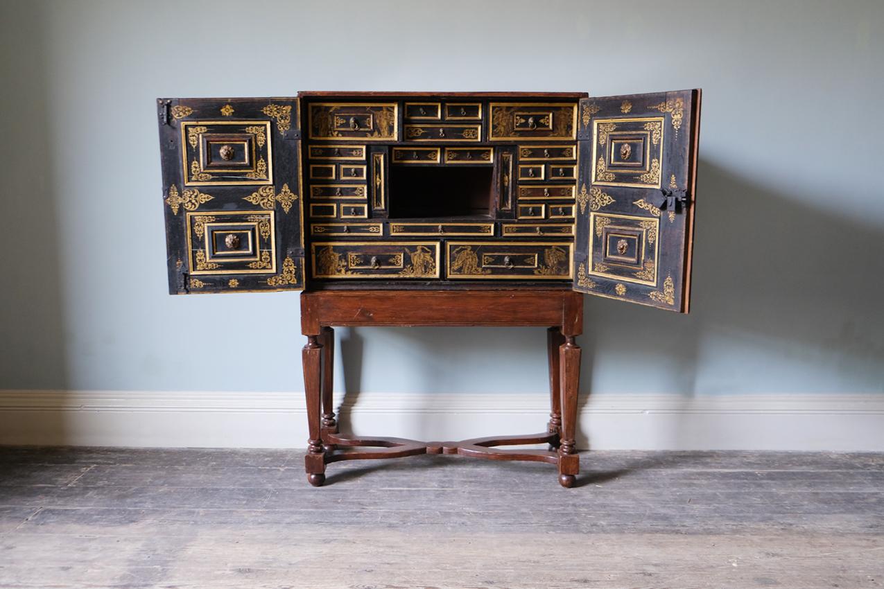 Baroque Late-17th Century, Dutch Oak Cabinet on Stand For Sale