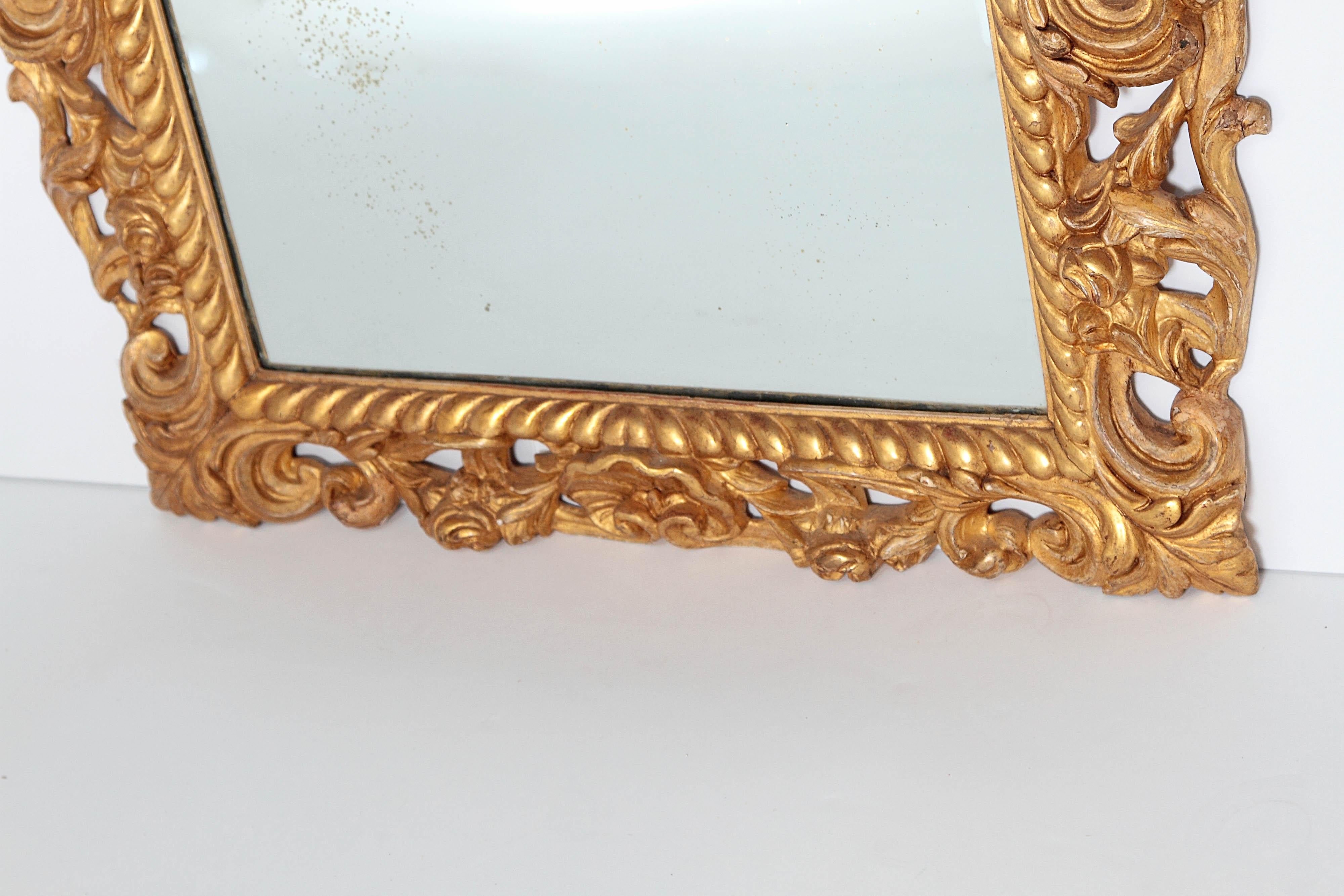Late 17th Century English Charles II Giltwood Frame with Mirror 3