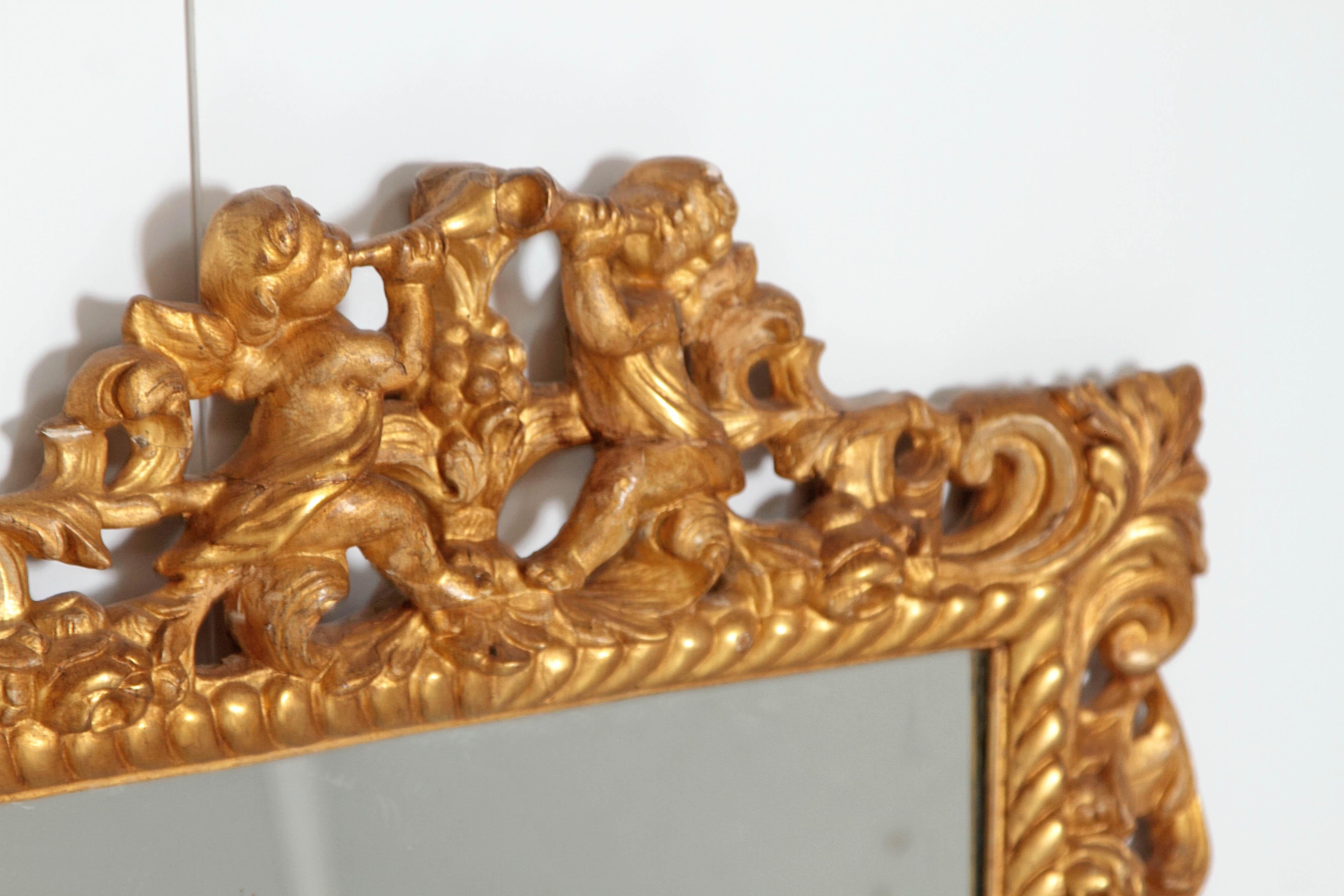 Late 17th Century English Charles II Giltwood Frame with Mirror 5