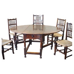 Late 17th Century English Oak Gateleg Dining Table.