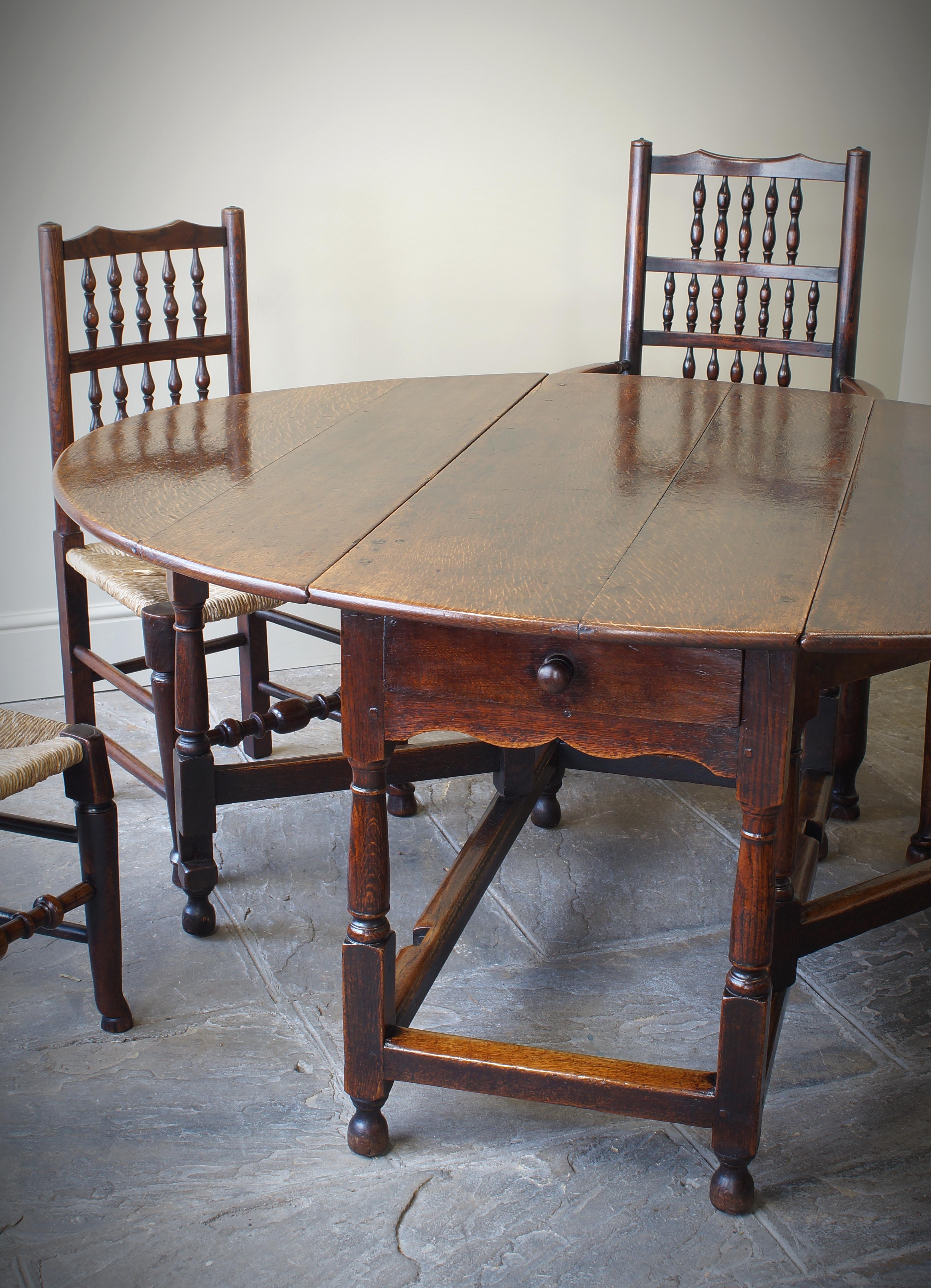 Late 17th Century English Oak Gateleg Dining Table. 2