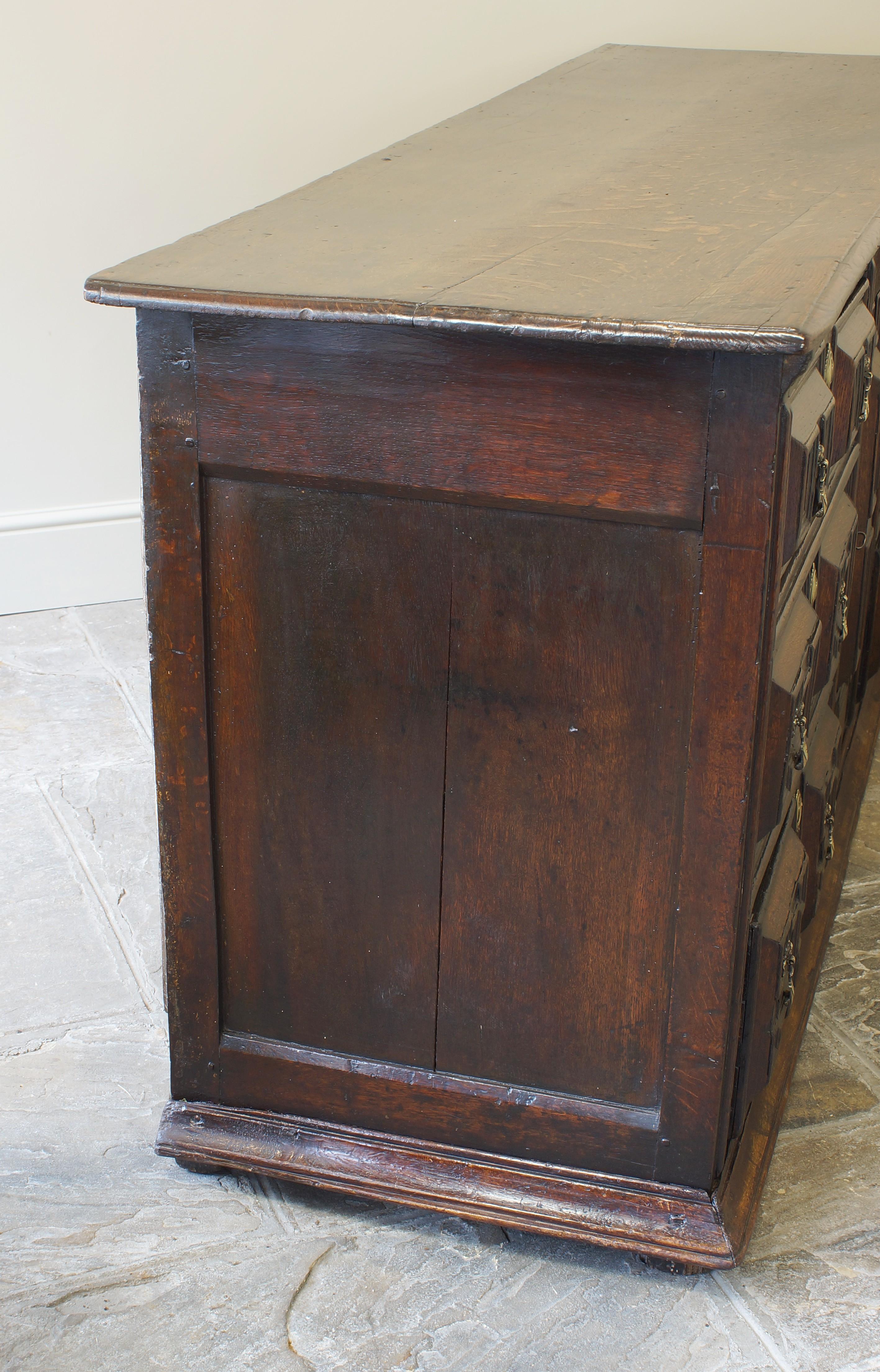 Late 17th Century English Oak Geometrically Moulded Dresser Base For Sale 8