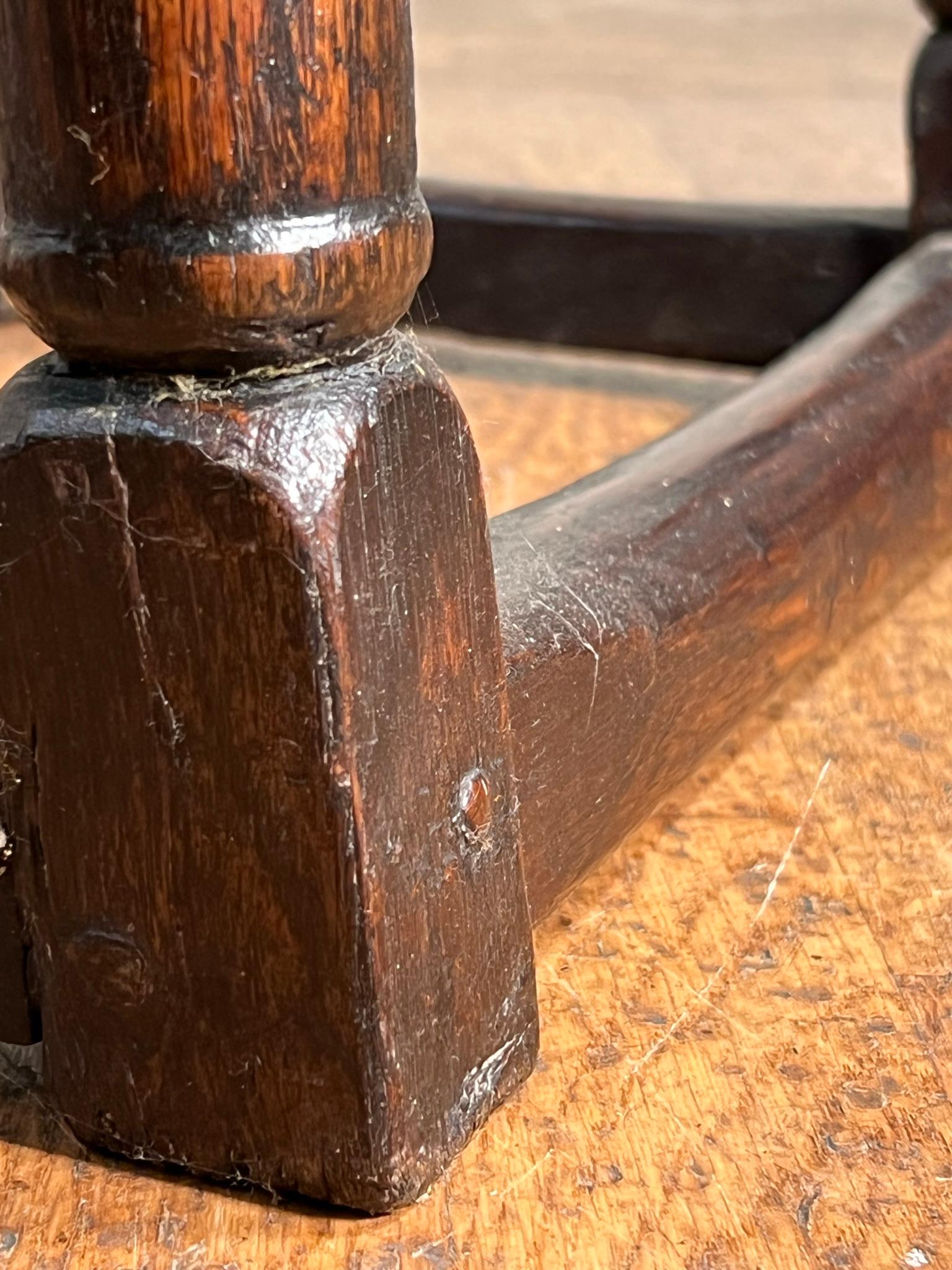 Late 17th Century English oak joint stool For Sale 6