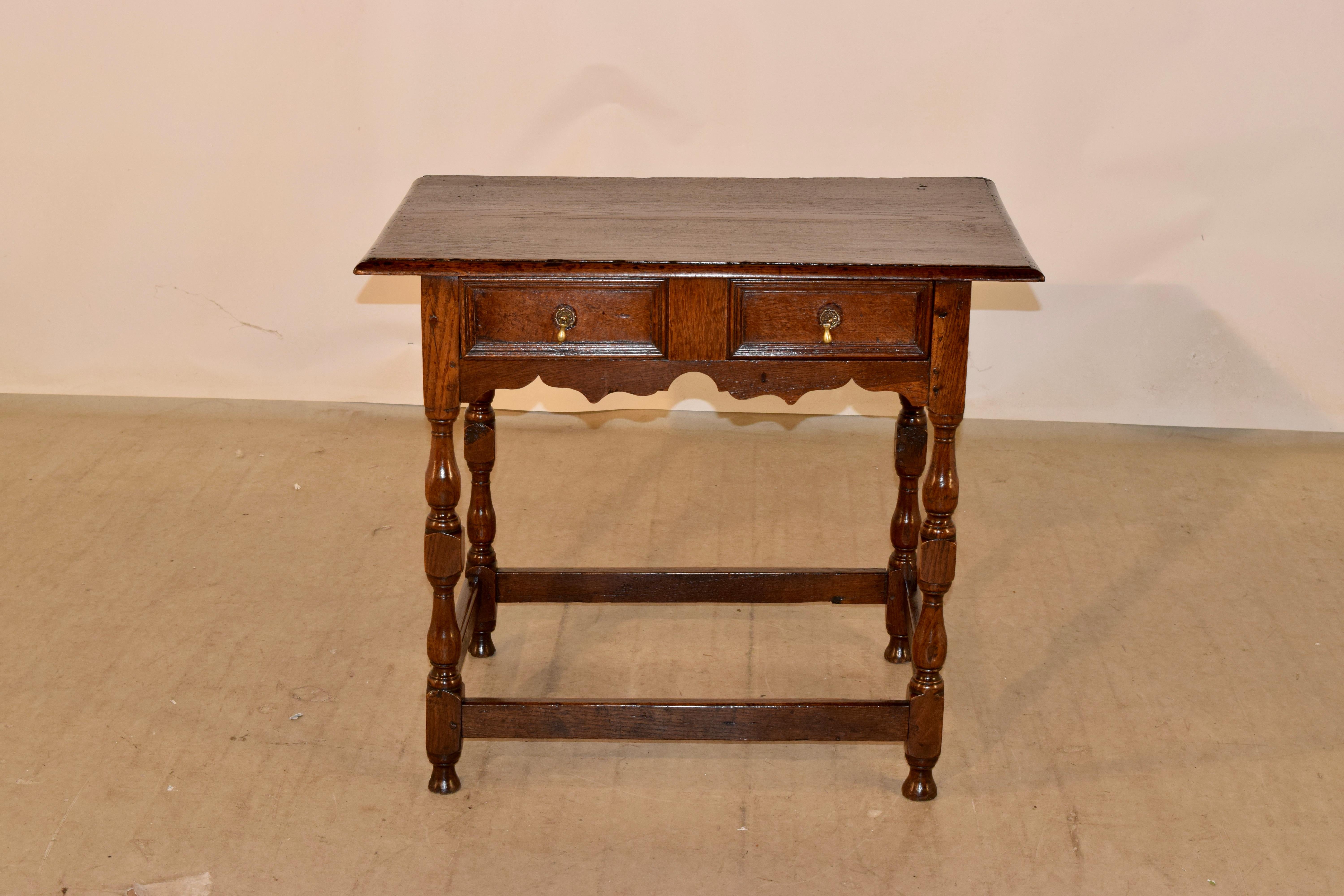 William and Mary Late 17th Century English Oak Side Table