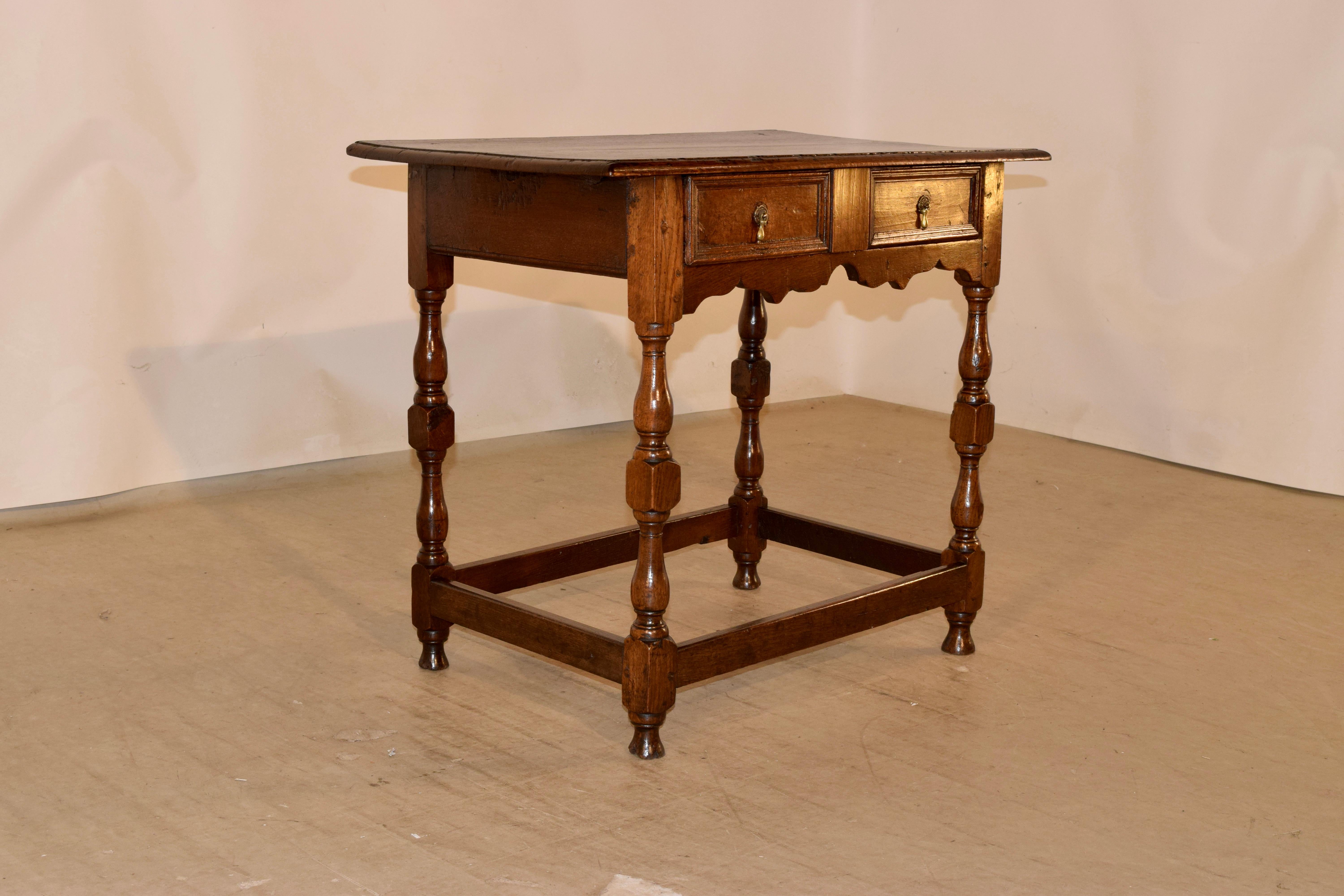 18th Century and Earlier Late 17th Century English Oak Side Table