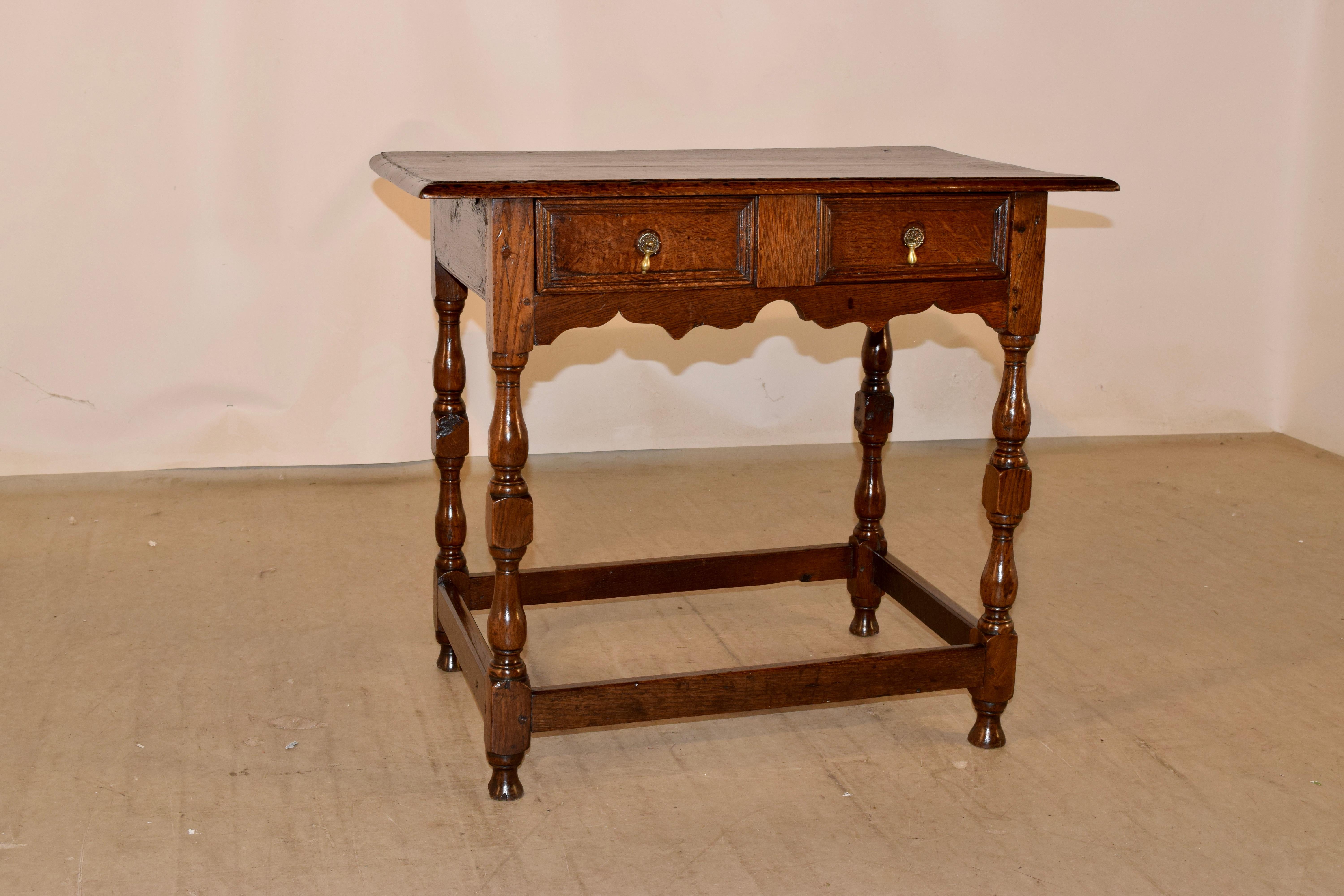 Late 17th Century English Oak Side Table 1