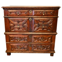 Late 17th Century English Walnut Geometric Chest of Drawers