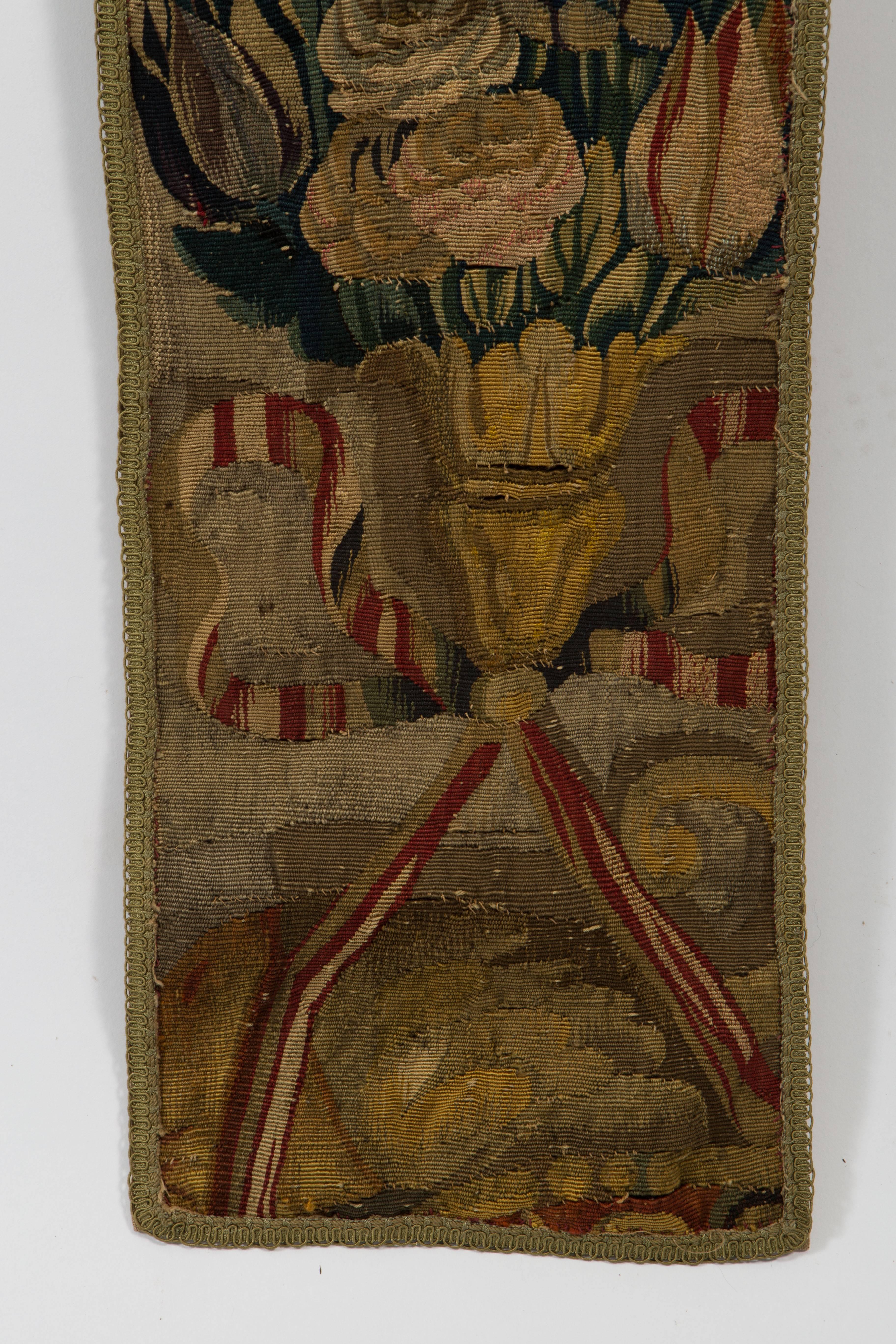 Late 17th Century Flemish Floral Tapestry in Blues and Red 1