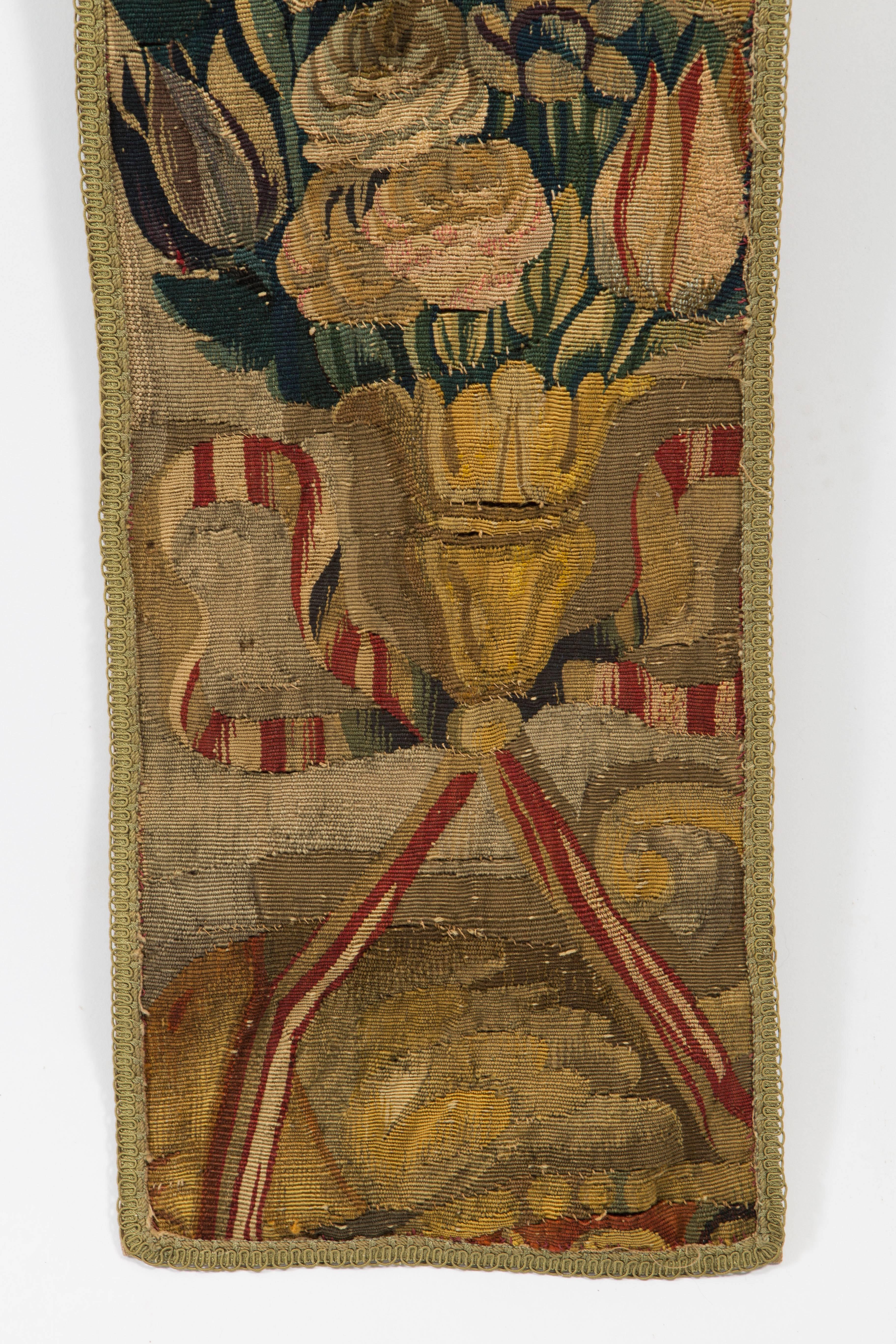 Late 17th Century Flemish Floral Tapestry in Blues and Red 2