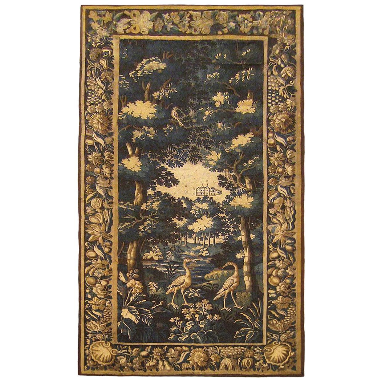Late 17th Century Flemish Verdure Landscape Tapestry
