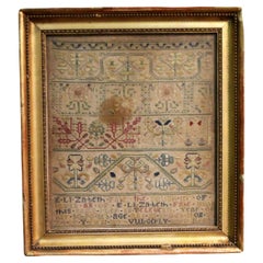 Antique Late 17th Century Framed Sampler by Elizabeth Fade, Aged 11