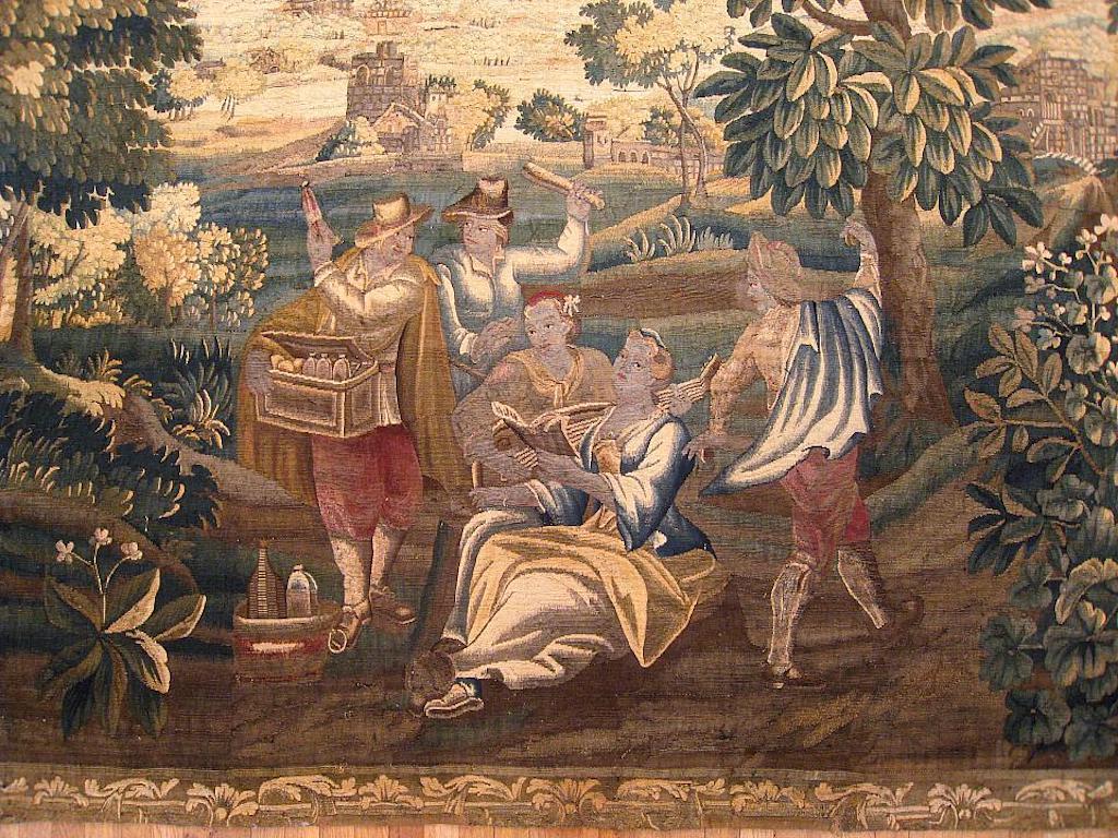 Hand-Woven Late 17th Century Franco-Flemish Rustic Tapestry