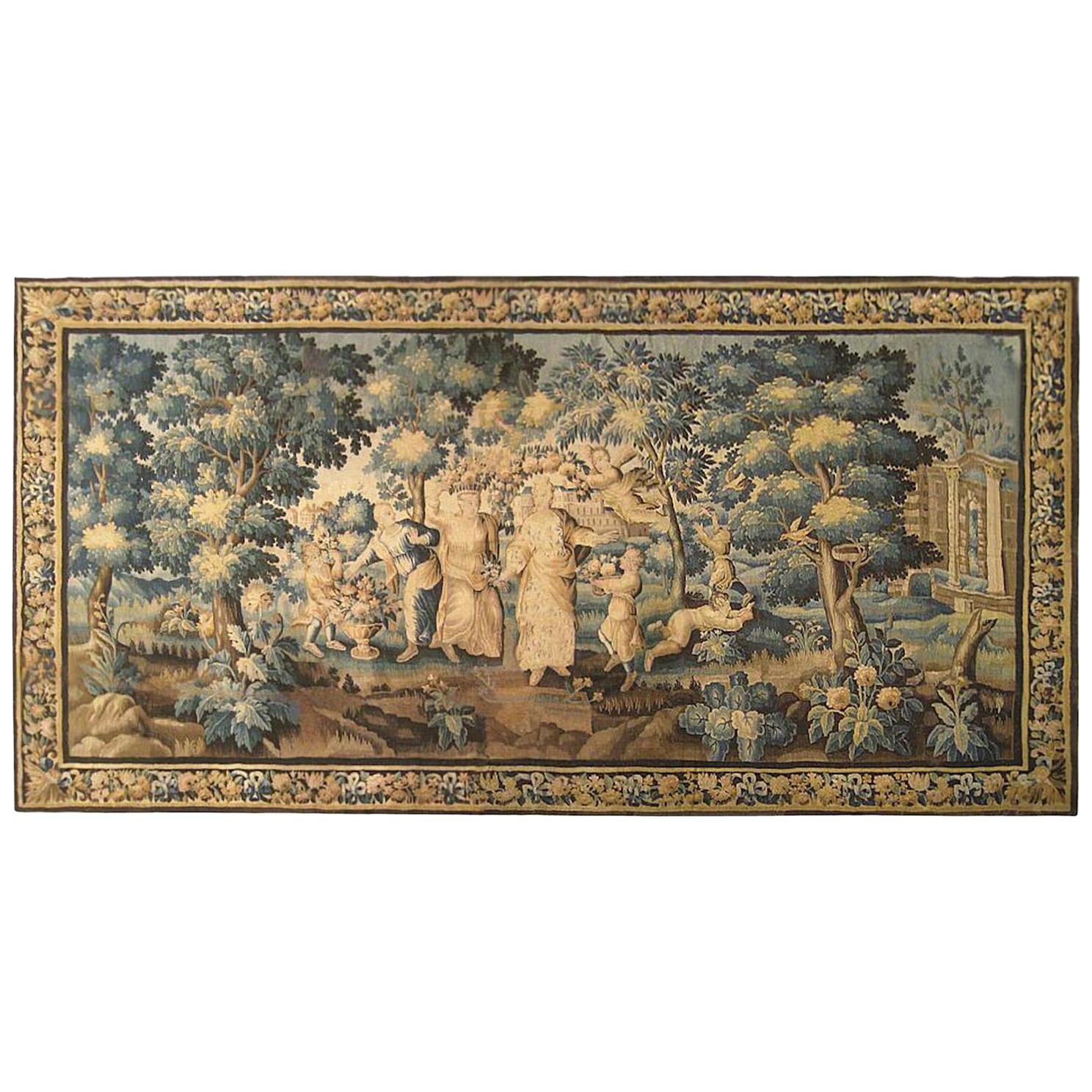 Late 17th Century French Aubusson Allegorical Tapestry
