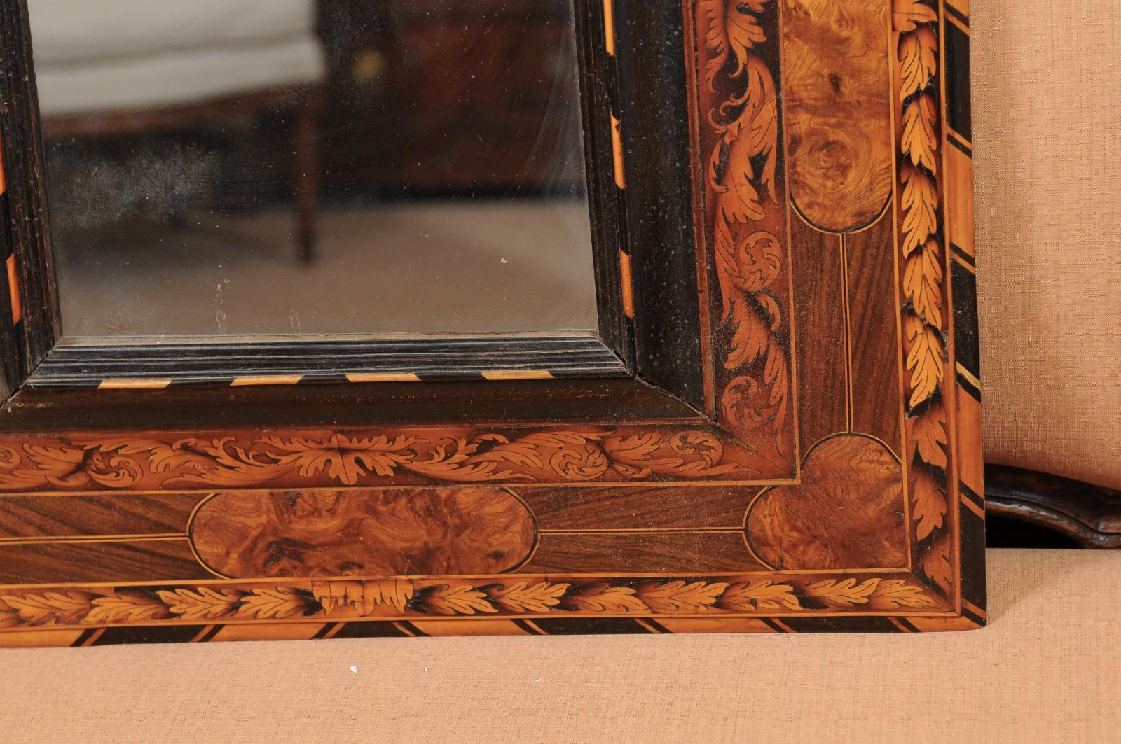 Late 17th Century French Inlaid Marquetry and Ebonized Mirror 2