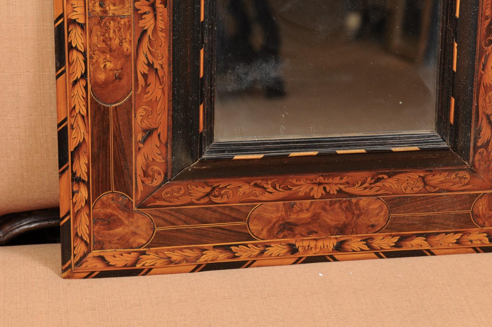 Late 17th Century French Inlaid Marquetry and Ebonized Mirror 4