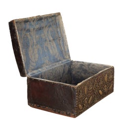 Late 17th Century French Leather Box with Crowns