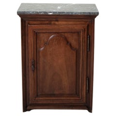 Late 17th Century French Walnut Cabinet with Marble Top, Secret Compartments