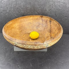 Late 17th Century Hand-Carved Folk Art Wooden Bowl, Sweden