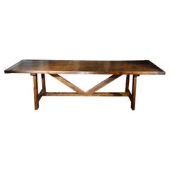 Late 17th C Italian Chestnut Trestle Table Available Custom Reproduction Sizes