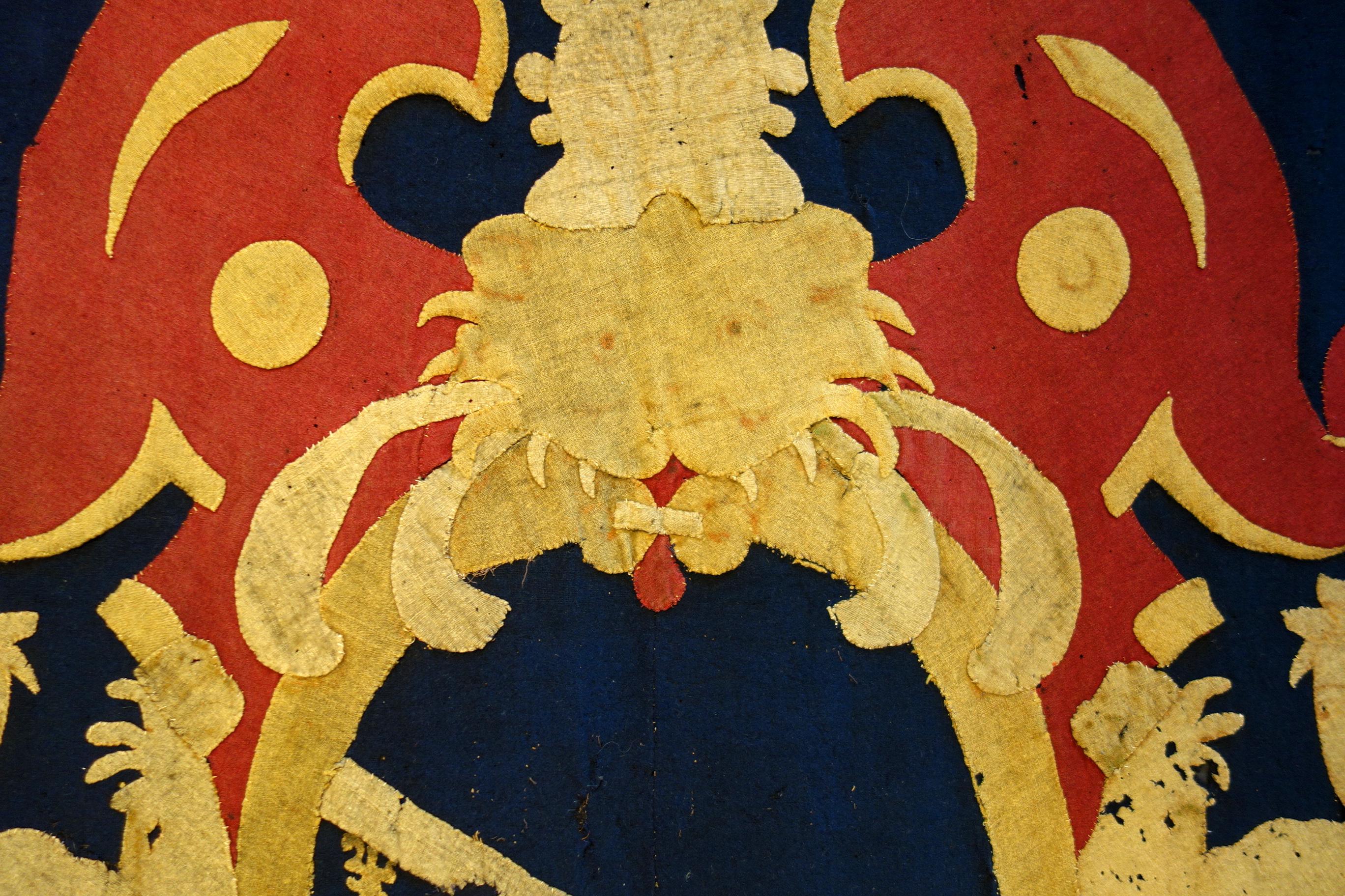 Appliqué Late 17th Century Italian Heraldic Coat of Arms Tapestry, Lucca, circa 1690 For Sale