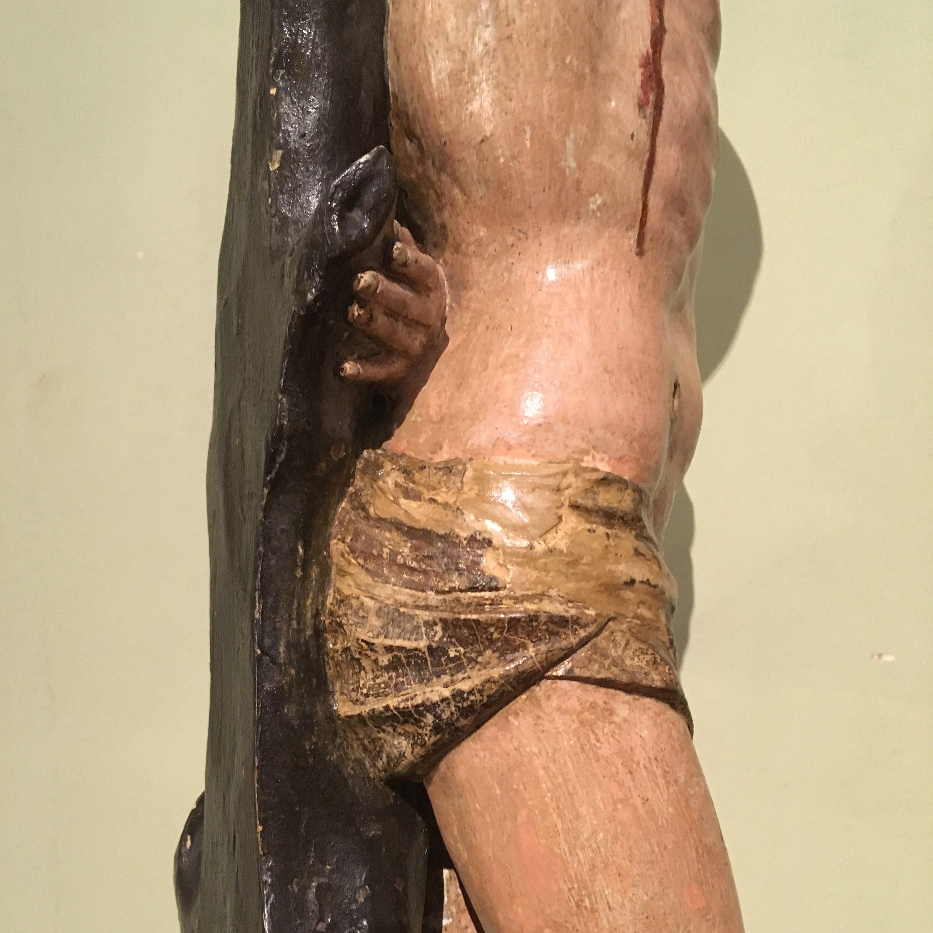 Late 17th Century Italian Saint Sebastian Sculpture in Carved and Painted Wood 1