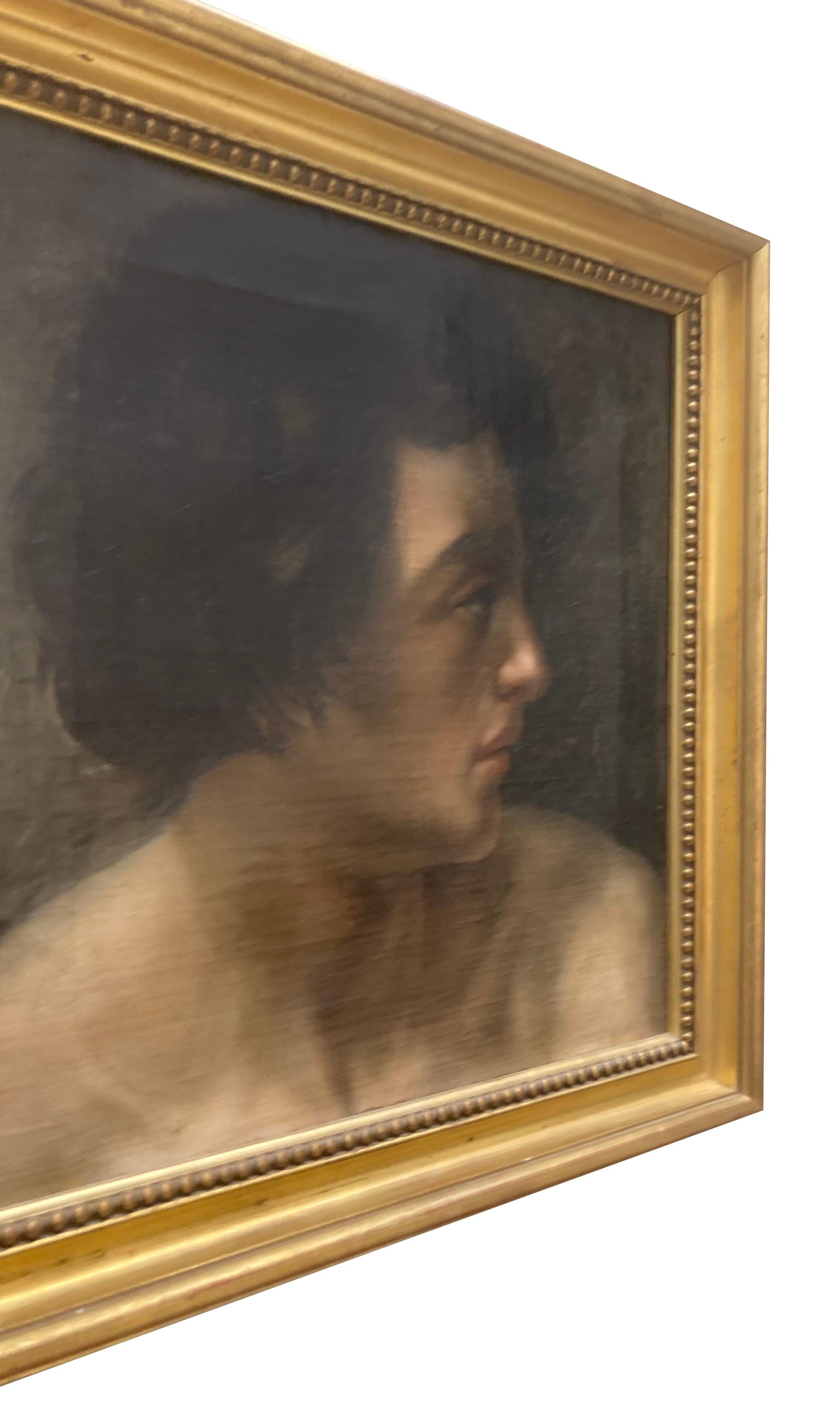 Italienische Schule des späten 17. Jahrhunderts, Kopf eines jungen Mannes (Barock) im Angebot