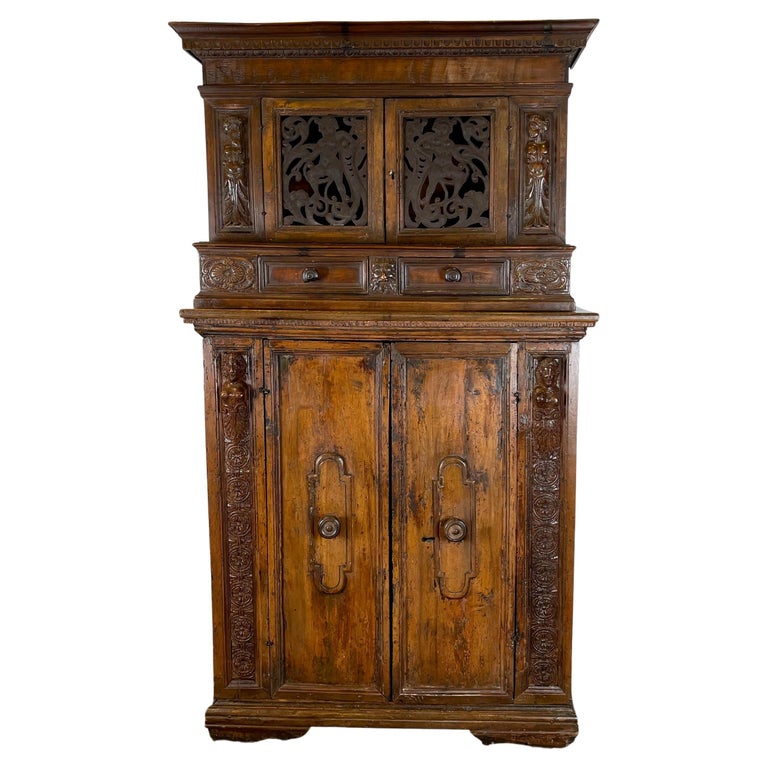 Late 17th Century Italian Step-Back Cabinet For Sale
