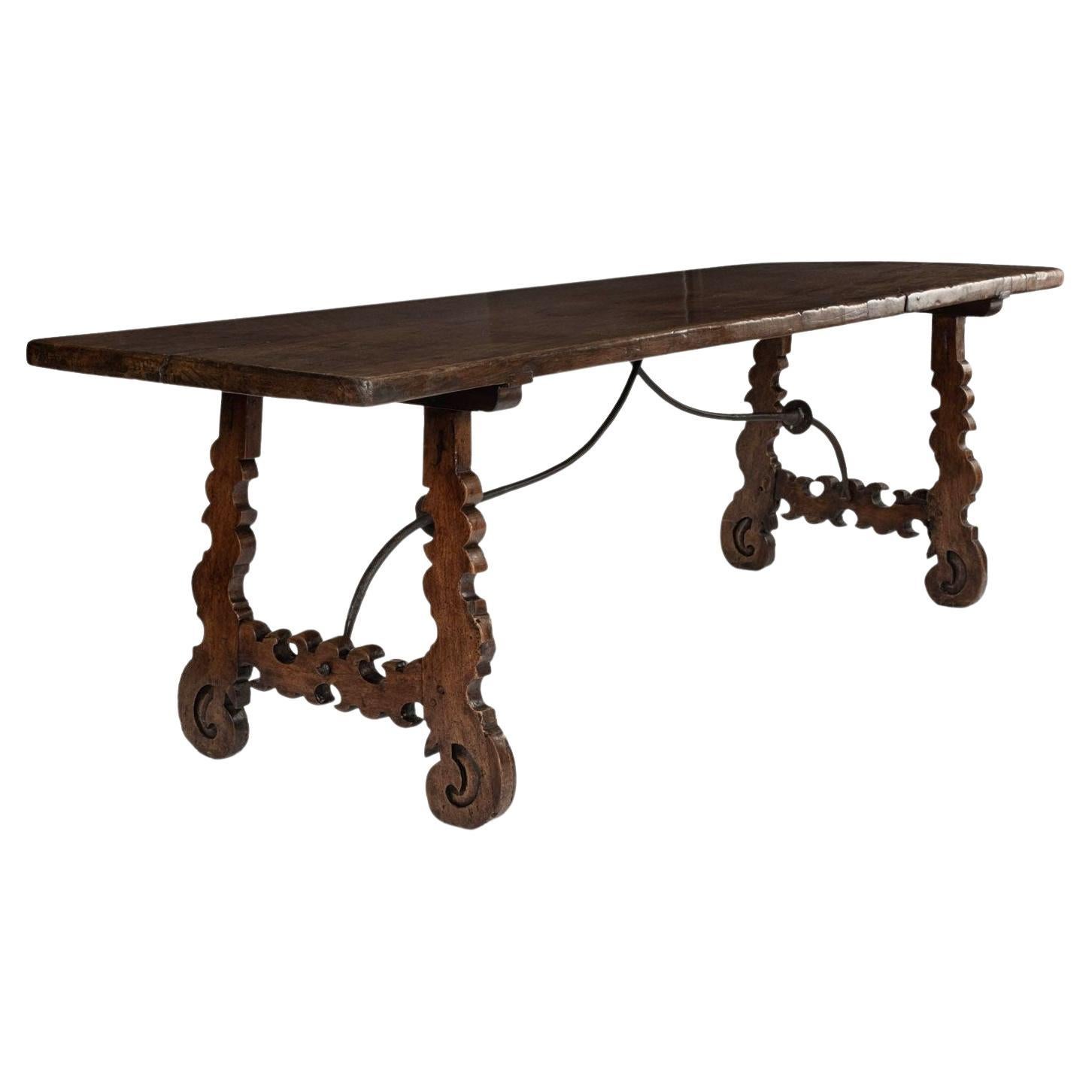 Late 17th Century Italian Walnut Dining Table or Console For Sale