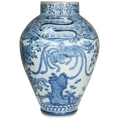 Late 17th Century Japanese Blue and White Arita Jar