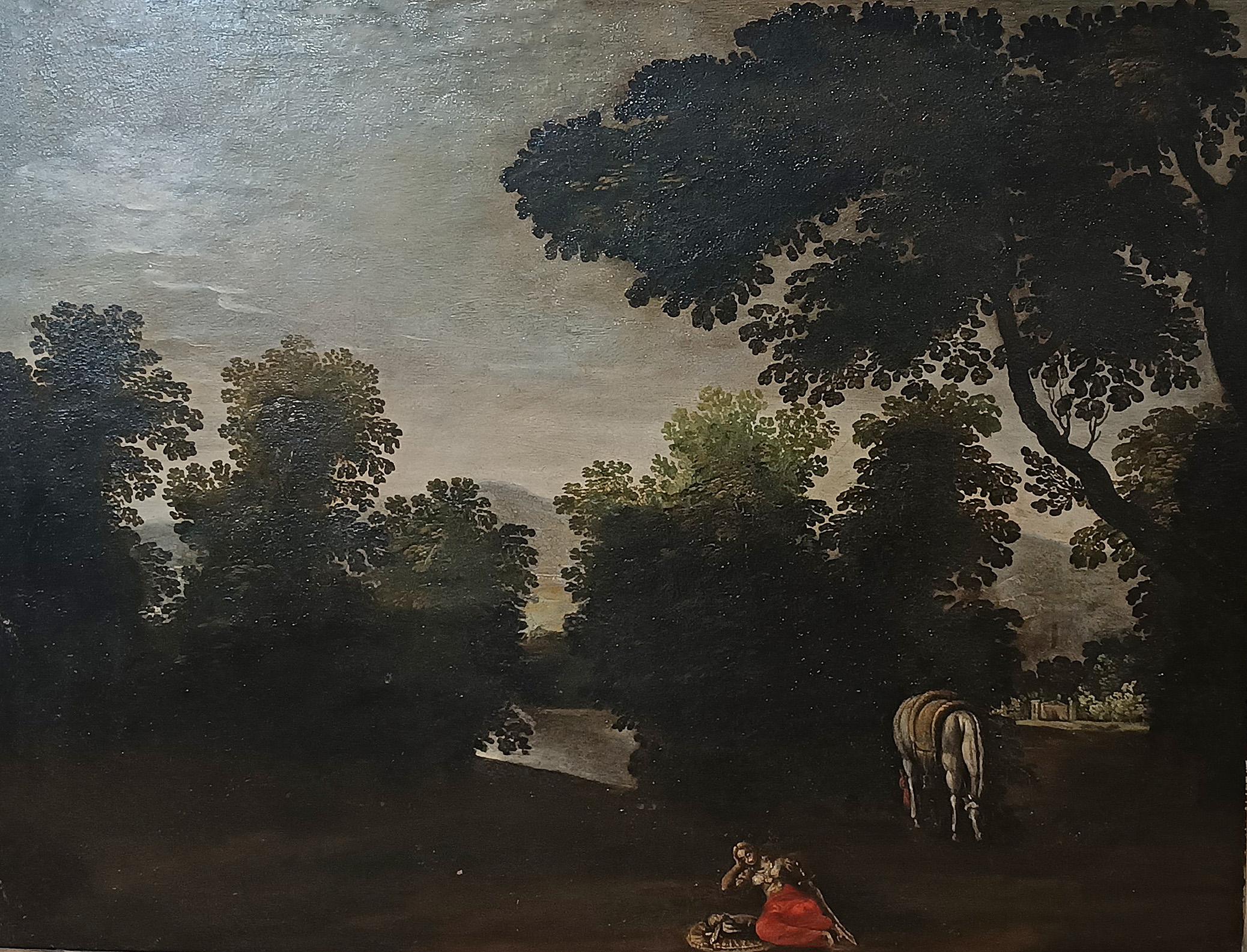LATE 17th CENTURY LANDSCAPE AND FIGURE PAINTING (Italian) im Angebot