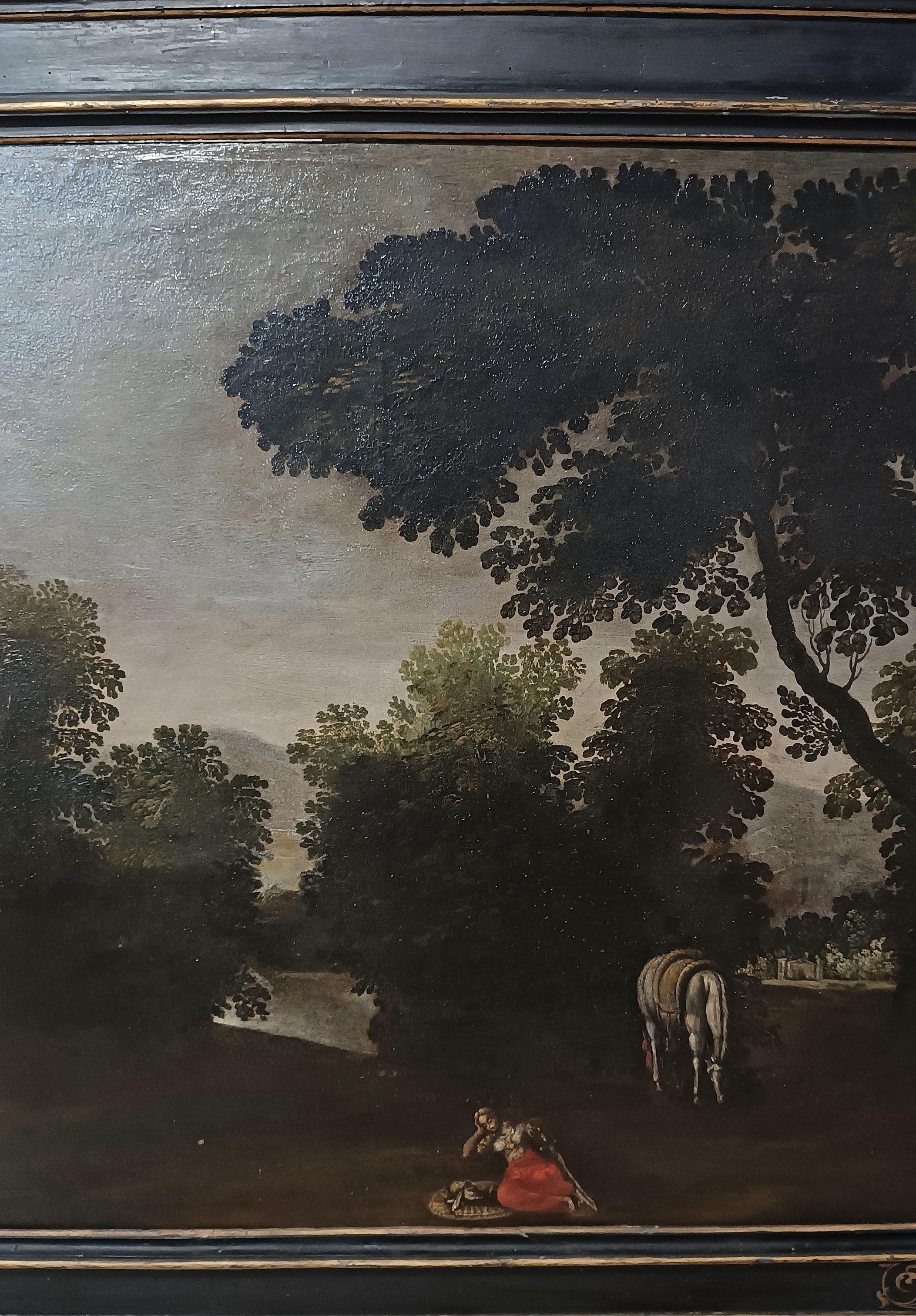 LATE 17th CENTURY LANDSCAPE AND FIGURE PAINTING (17th Century) im Angebot