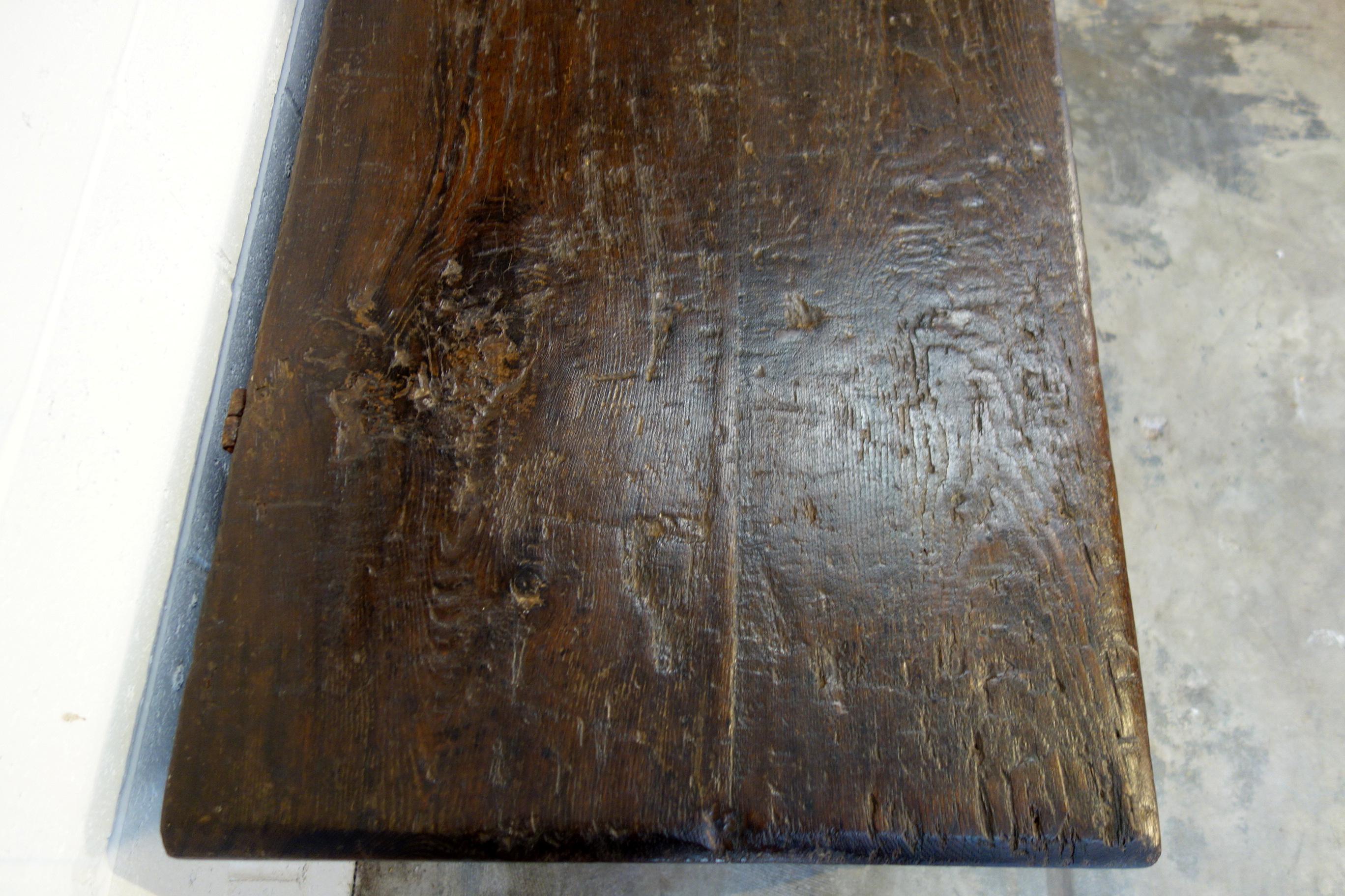 Late 17th Century Large Antique Italian Old Oak Cassone Rustic Chest Circa 1680 1