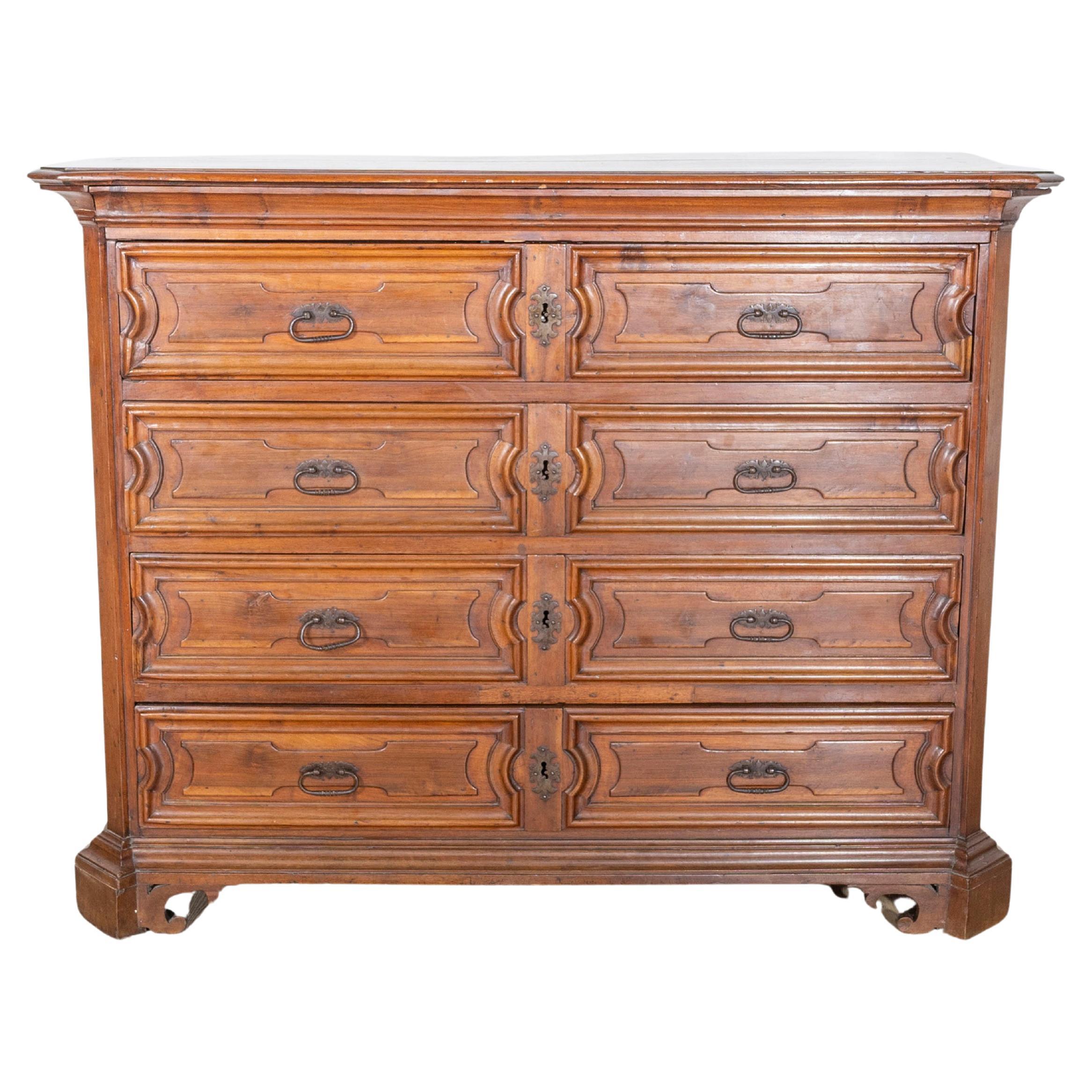 Late 17th Century, Lombard Louis XIV Walnut Canterano with Writing Cabinet