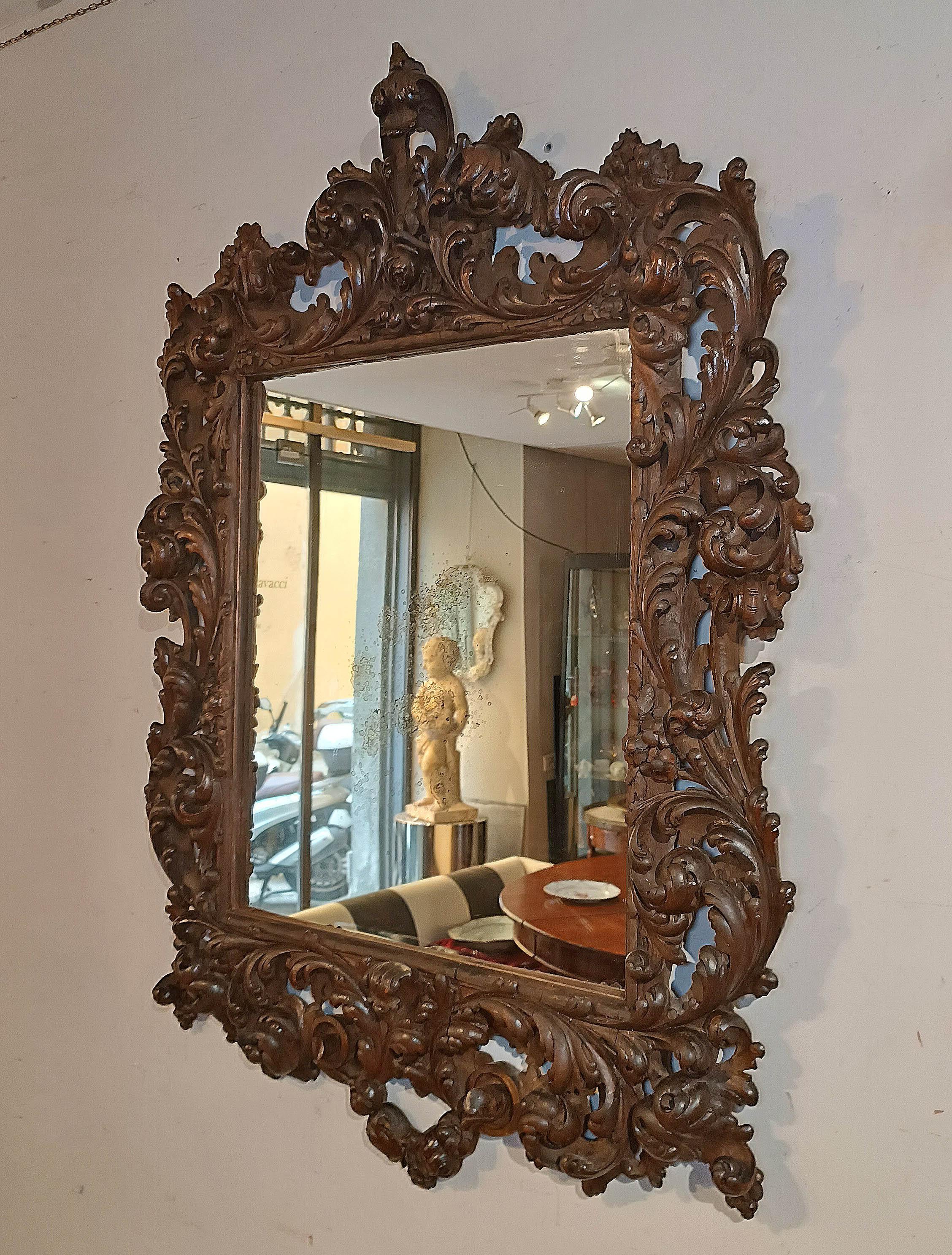 Louis XIV LATE 17th CENTURY LOUIS XIV MIRROR IN WALNUT For Sale