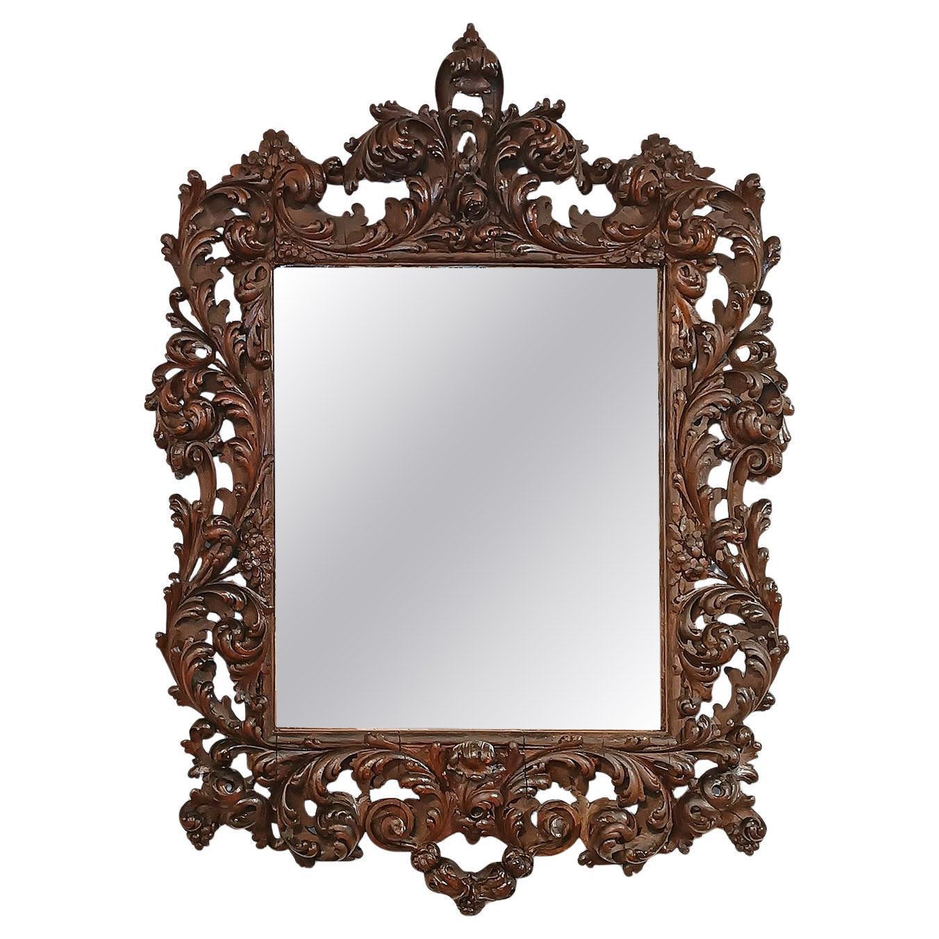 LATE 17th CENTURY LOUIS XIV MIRROR IN WALNUT
