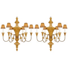 Lampadari in legno patinato e legno dorato della fine del XVII secolo, periodo Luigi XIV