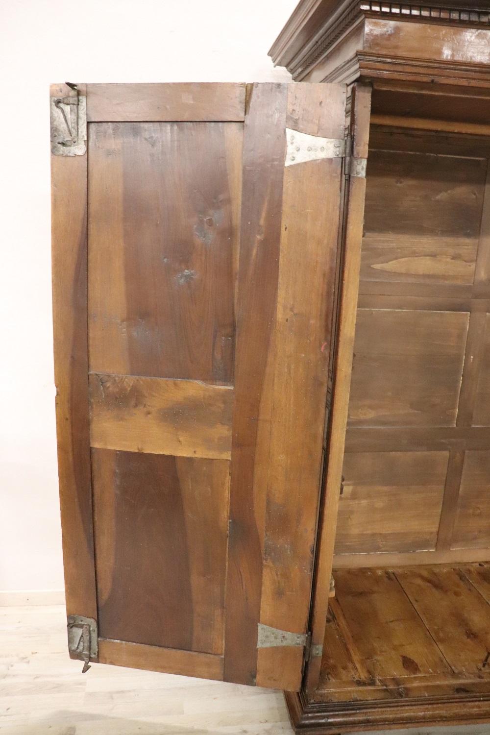 Late 17th Century Louis XIV Solid Walnut Antique Wardrobe or Armoire with Secret For Sale 10