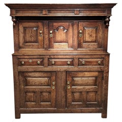 Antique Late 17th Century Oak Cupboard with Panelled Doors