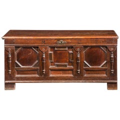 Antique Late 17th Century Oak Panelled Kist