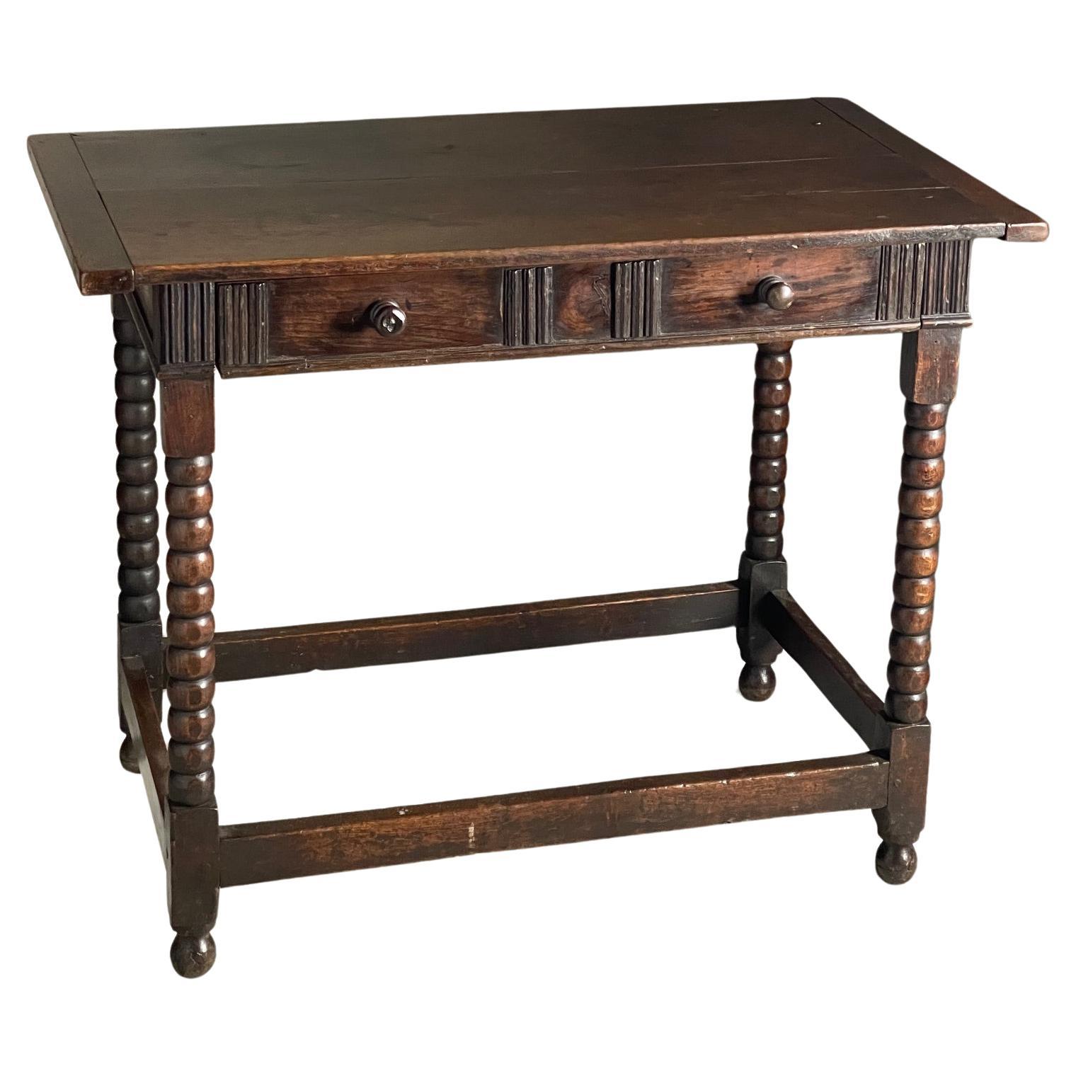 Late 17th Century Oak Side Table with Drawer For Sale