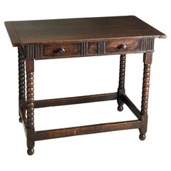 Antique Late 17th Century Oak Side Table with Drawer