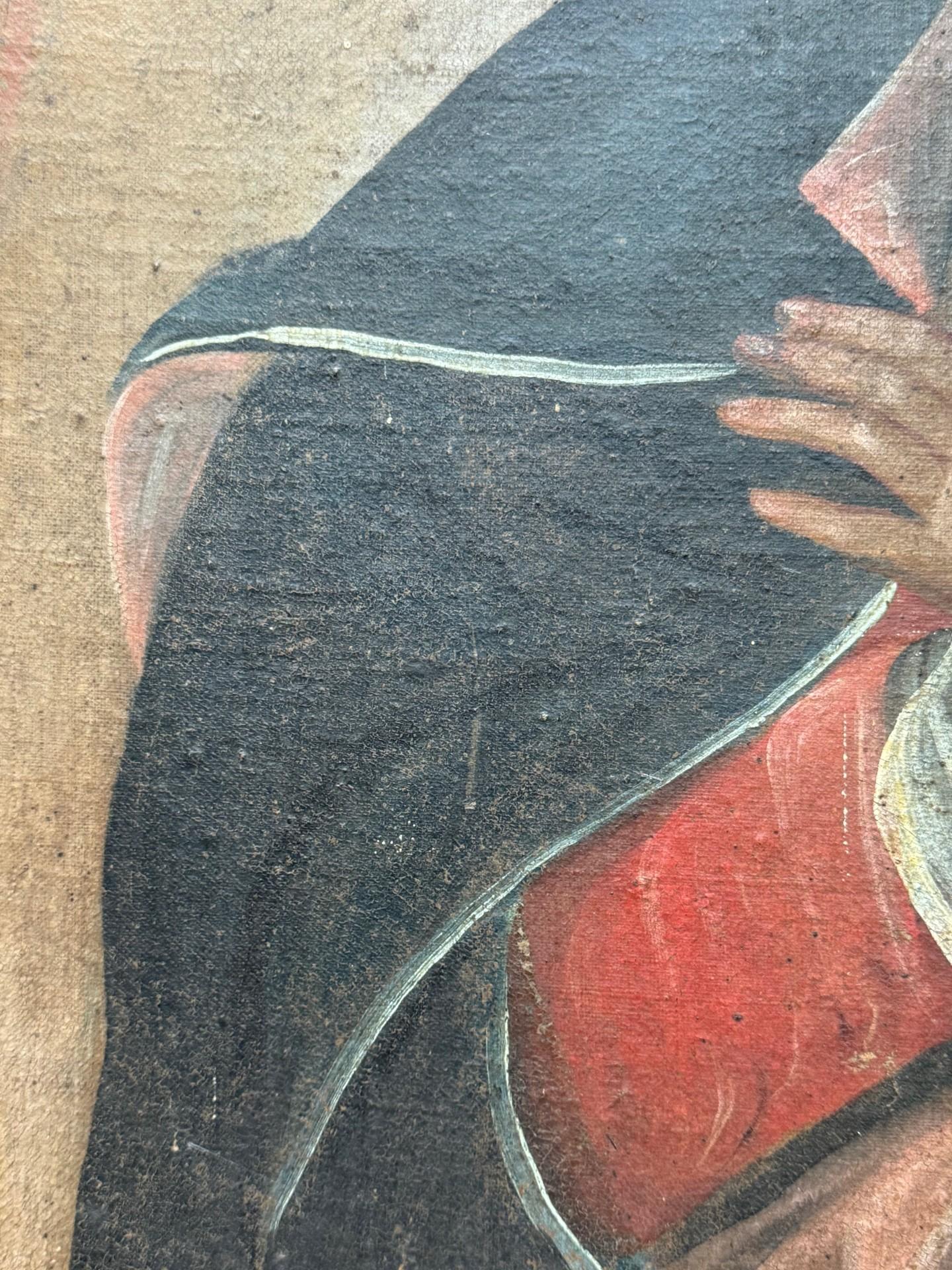 Late 17th Century Our Lady of Sorrows - Spanish Colonial oil on Canvas For Sale 1