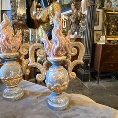 Late 17th Century Pair of Baroque Hand-Crafted Wood Italian Fragments