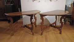 LATE 17th CENTURY PAIR OF LOUIS XIV WALNUT CONSOLE TABLES