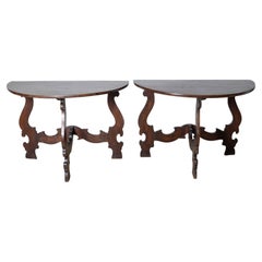 Antique Late 17th Century Pair Of Walnut Consoles