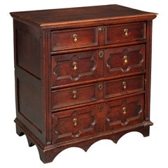 Late 17th Century Period Oak Chest of Drawers With Geometric Designs