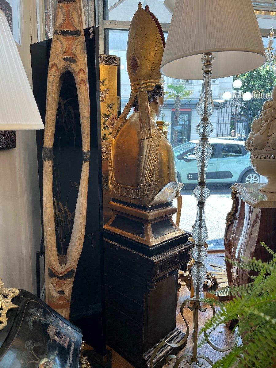 Reliquary-Büste eines Bischofs aus vergoldetem Holz aus dem späten 17. Jahrhundert im Angebot 4